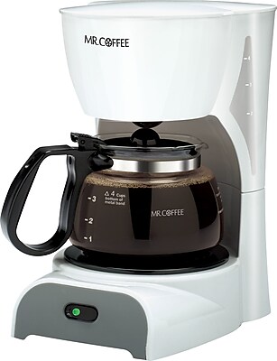 Mr. Coffee 4-Cup Switch Coffee Maker, White Staples